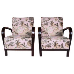 Pair of 1940s Czech Art Deco Halabala Armchairs