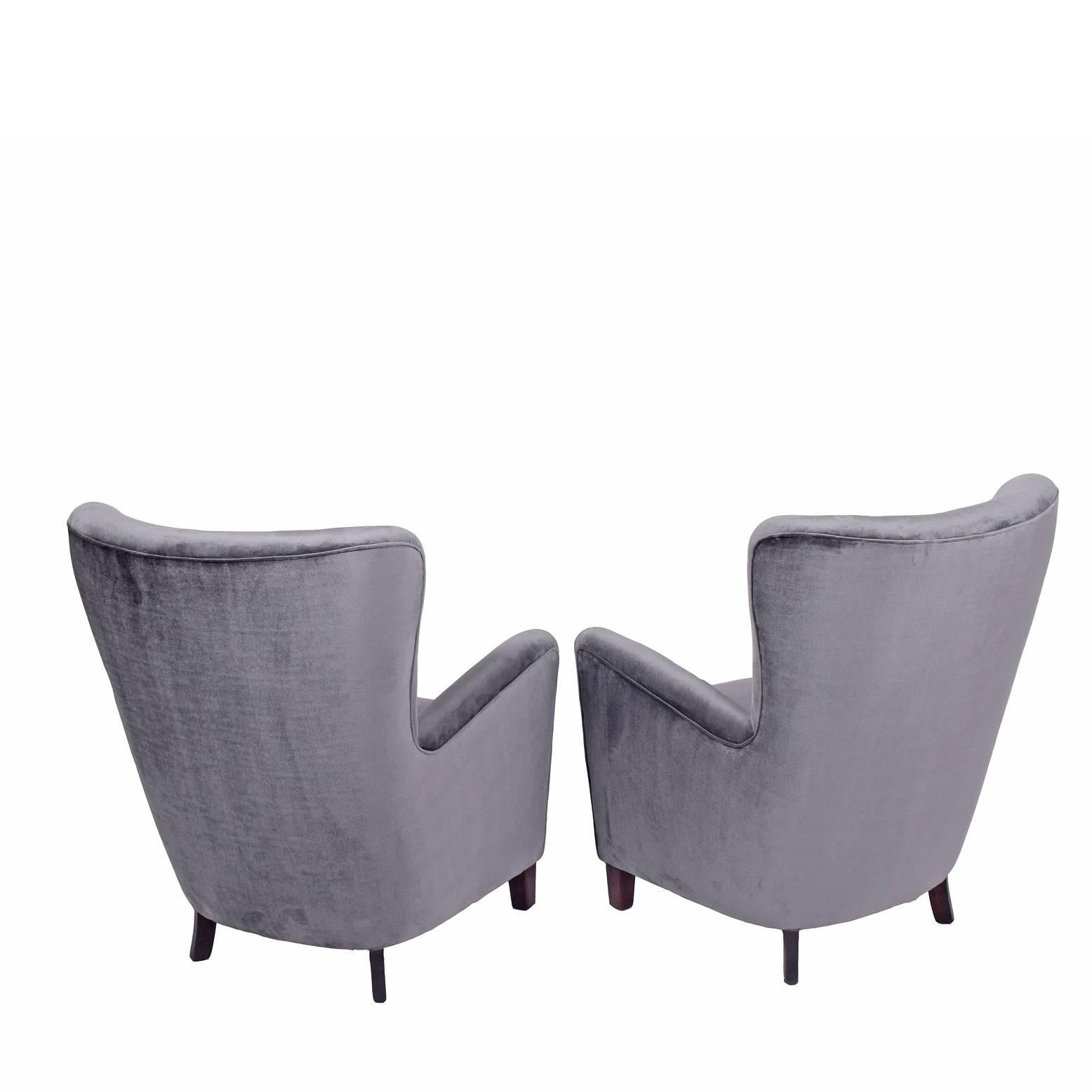 Mid-20th Century Pair of 1940s Danish Easy Chairs