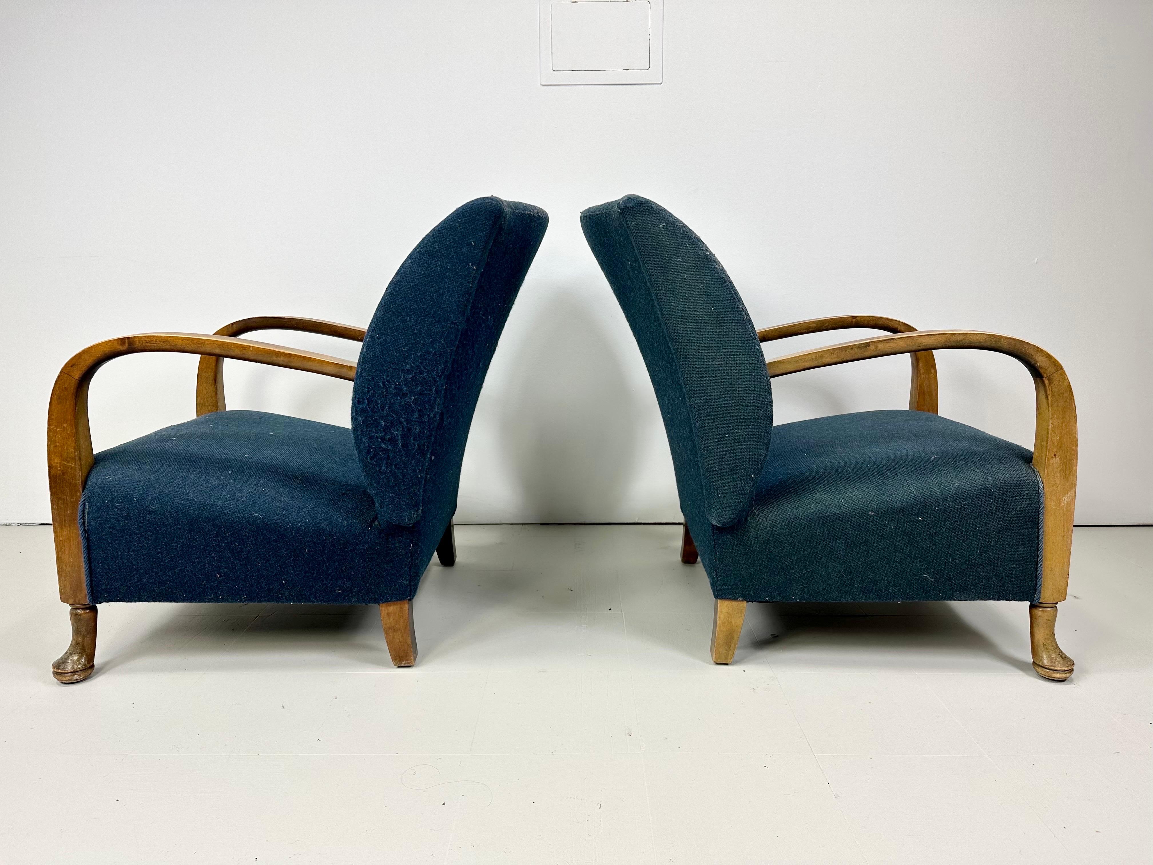 Pair of 1940’s Danish Lounge Chairs For Sale 2
