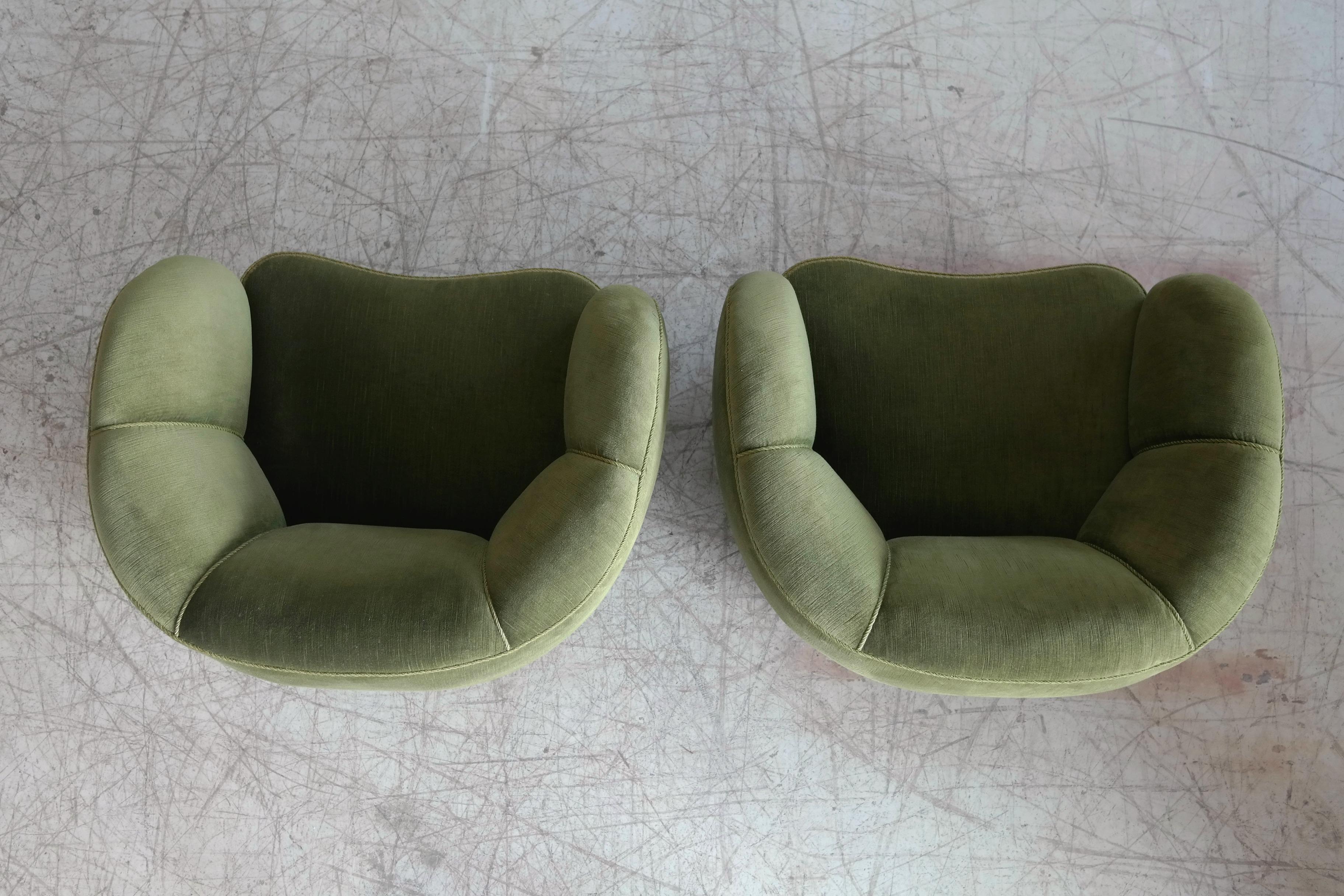 Pair of 1940s Danish Low Club or Lounge Chairs in the Style of Lassen or Boesen 4