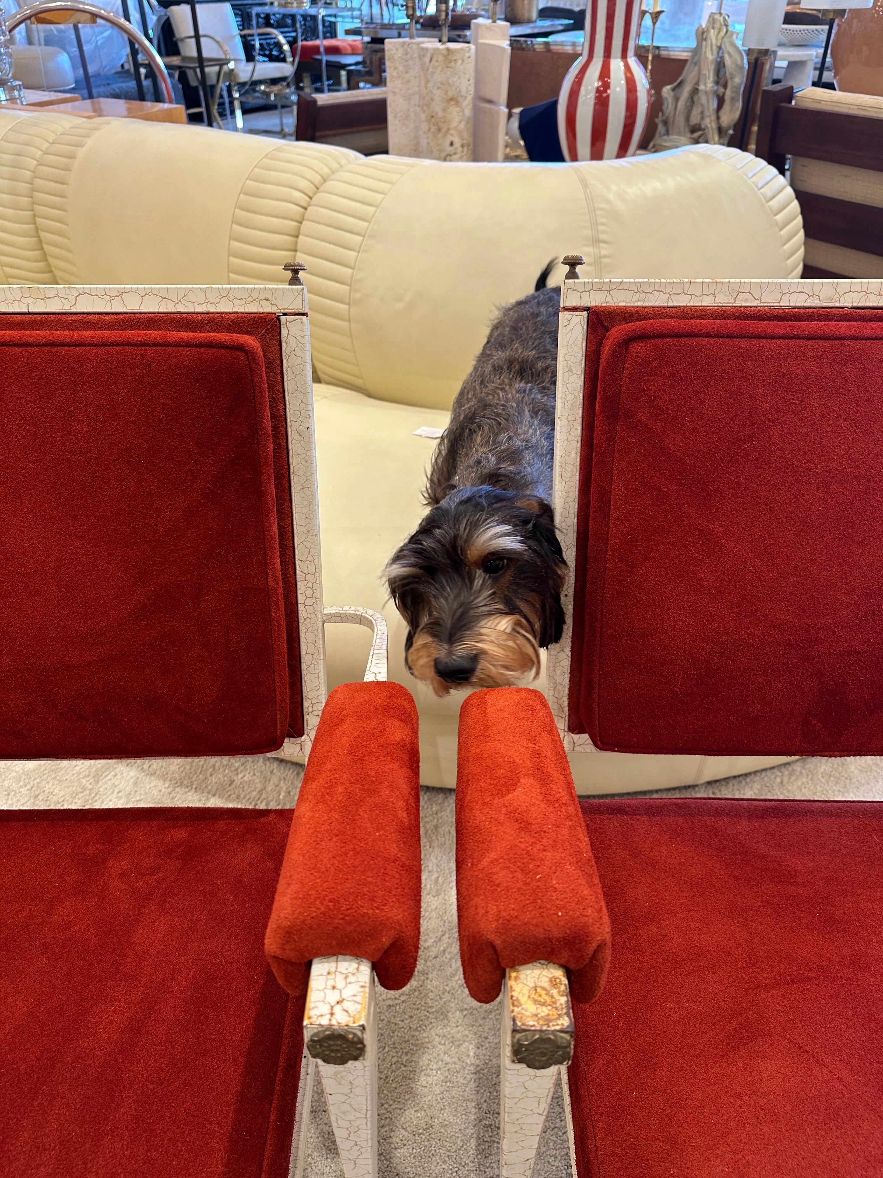 Metal Pair of 1940's Deco Armchairs For Sale