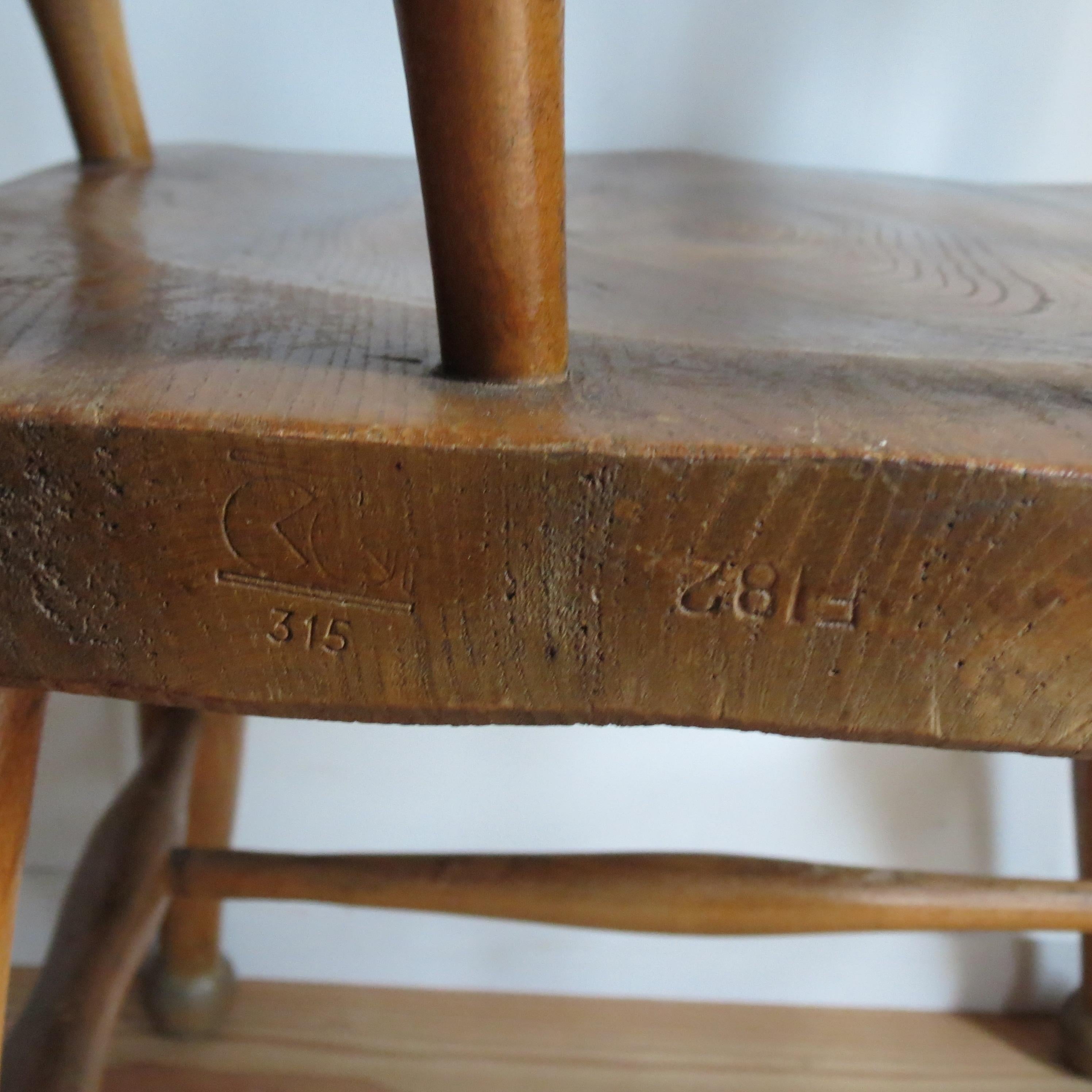 Pair of 1940s Elm Captain carver chairs CC41 Utility Design Furniture 6