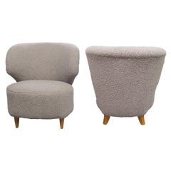Pair of 1940s Finnish Armchairs by Carl-Johan Boman, Newly Re-upholstered