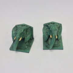 Pair of 1940s Frankart Style Elephant Bookends