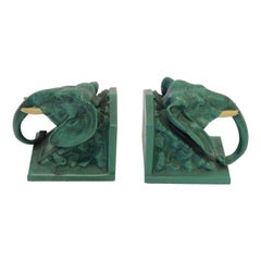 Pair of 1940s Frankart Style Elephant Bookends