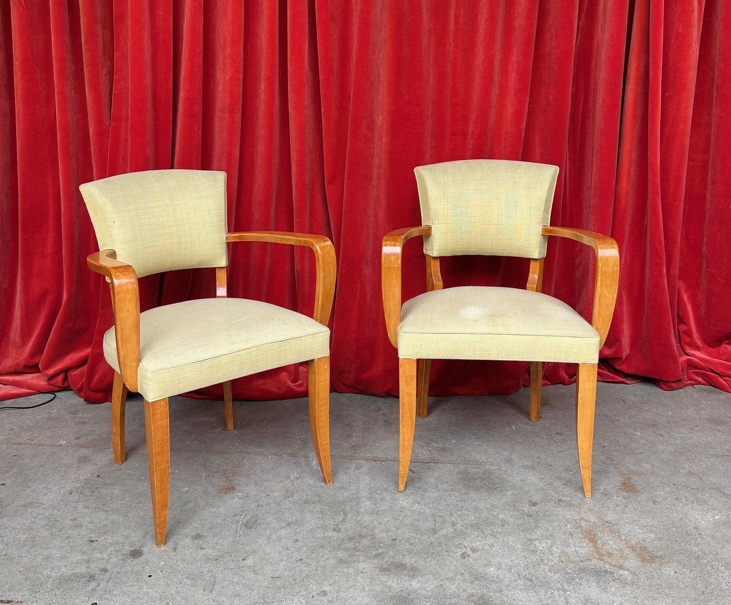 Pair of 1940s French Bridge Chairs For Sale 6
