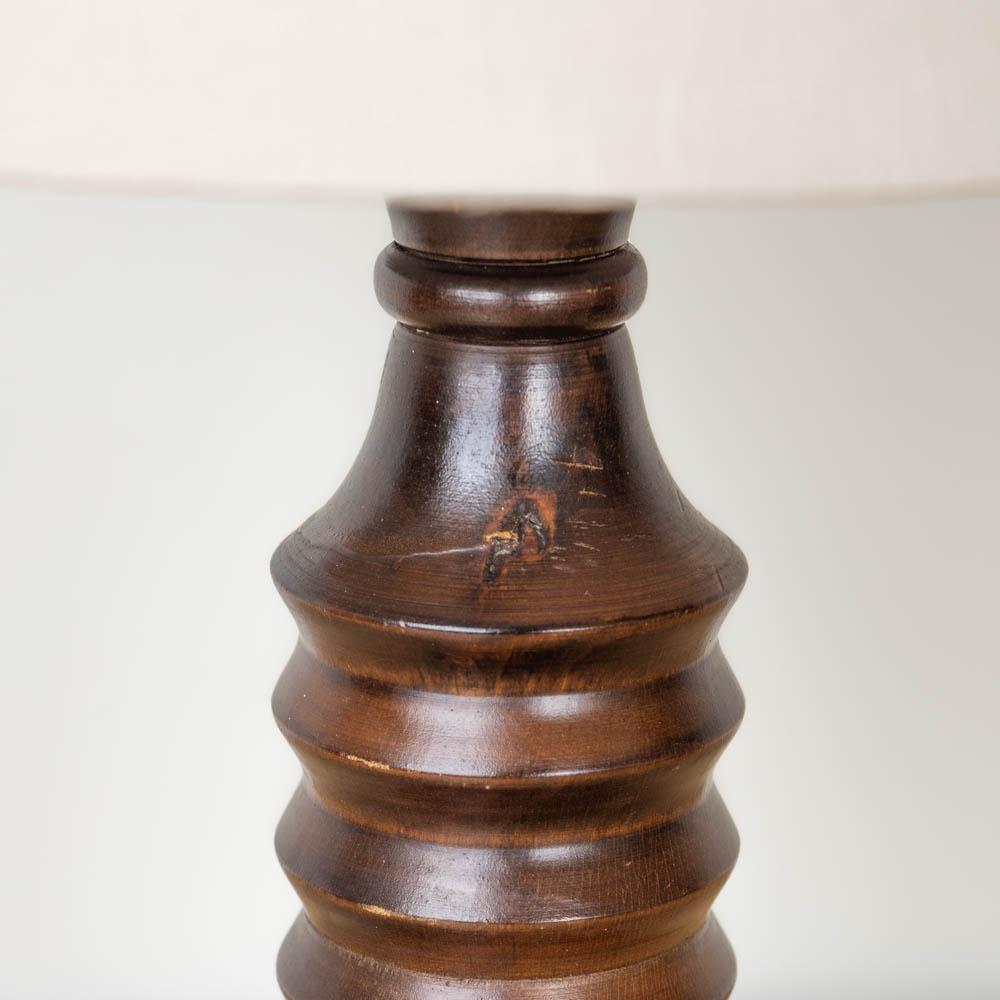 Pair of 1940's French Carved Wood Lamps For Sale 5