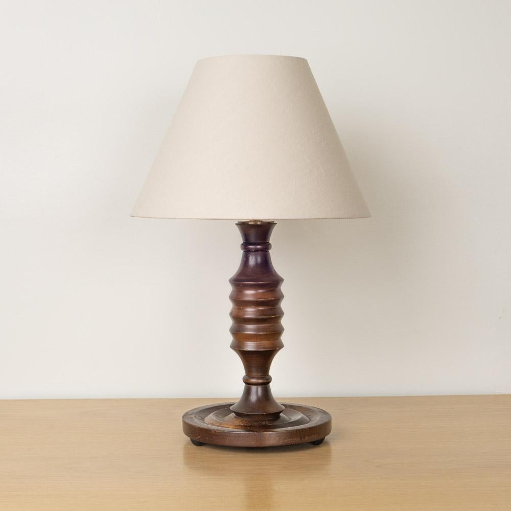 Pair of 1940's French Carved Wood Lamps For Sale 2