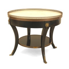 Pair of Maison Jansen Louis XVI Style Ebonized Marble Top End Tables