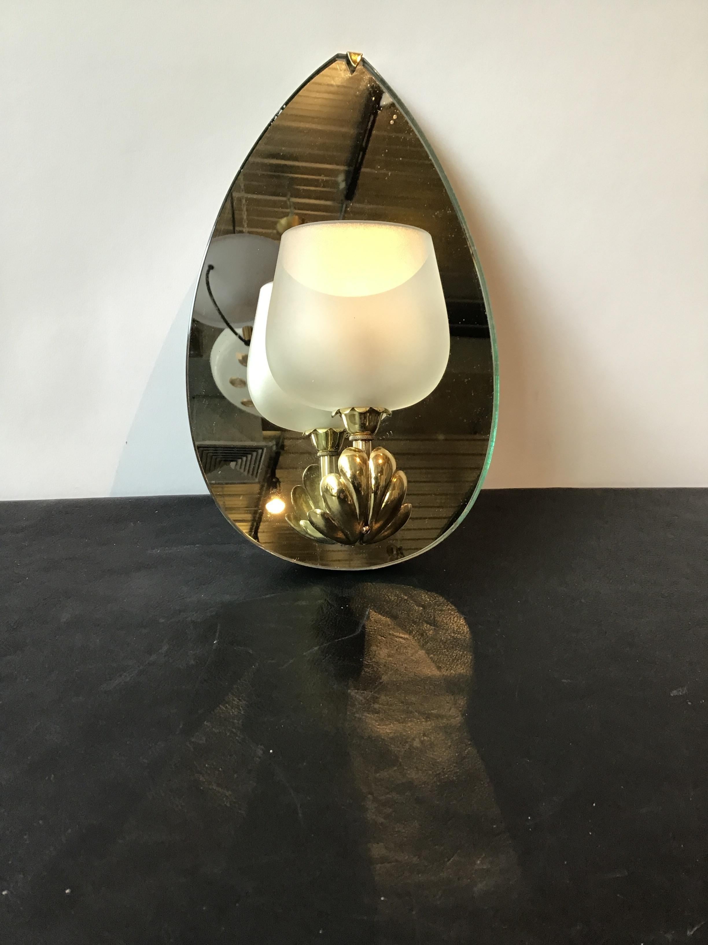Pair of 1940s French Mirrored Back Sconces For Sale 3