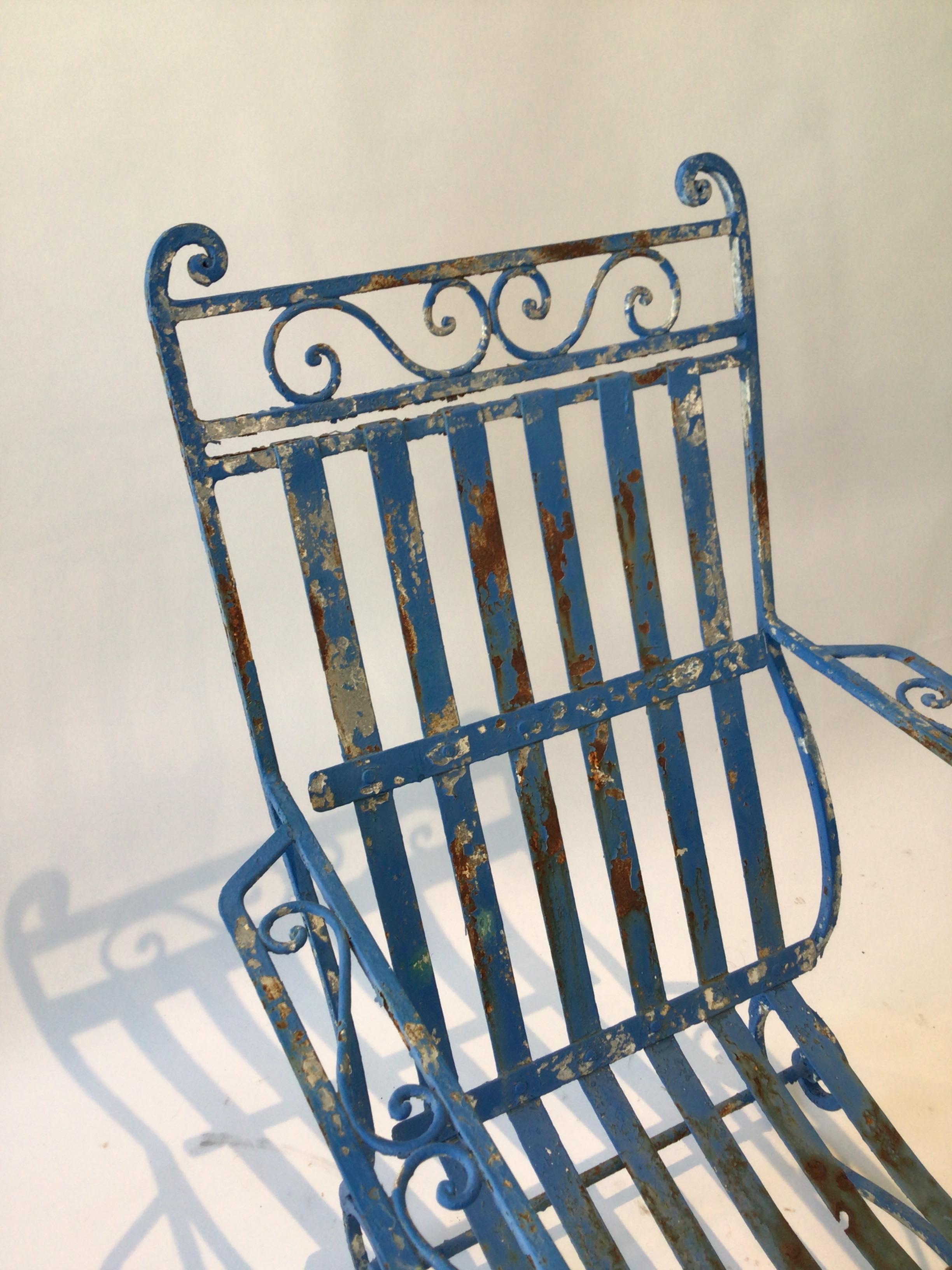 Pair Of 1940s French Outdoor Iron Armchairs 4