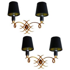 Pair of 1940s French Sconces in the Style of Jules Leleu