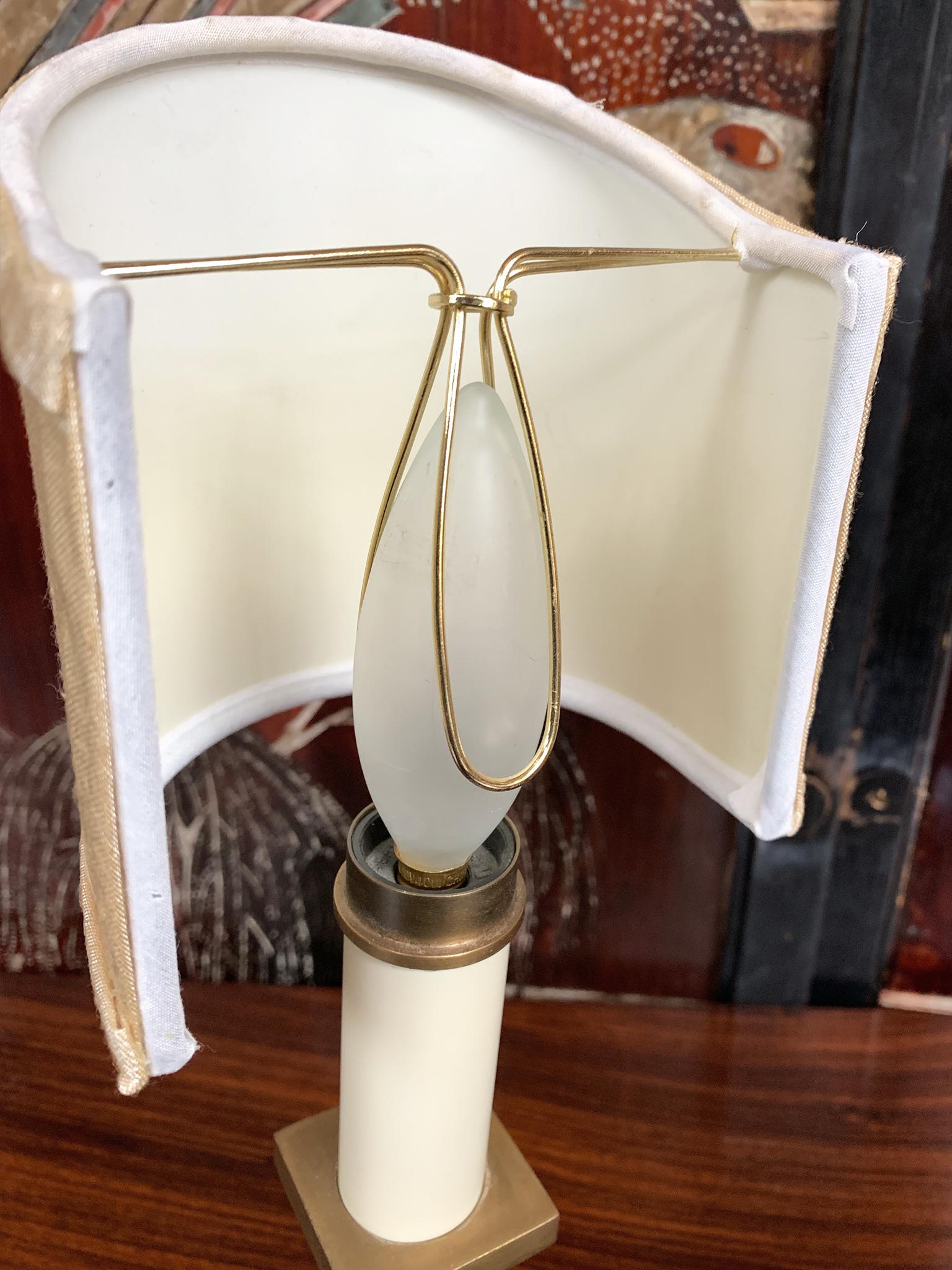 Pair of 1940s French Sconces with New Silk Shades 2