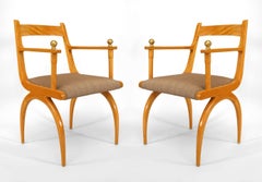 Satz von 4 französischen Sesseln aus Bergahornholz