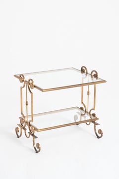 Pair of 1940s Gilt Iron Side Tables