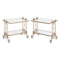 Pair of 1940s Gilt Iron Side Tables
