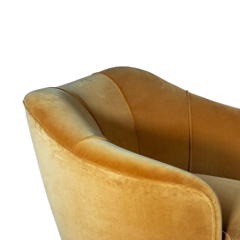 Pair of 1940s Gold Velvet Armchairs Designed by Gio Ponti for Casa Giardino 3