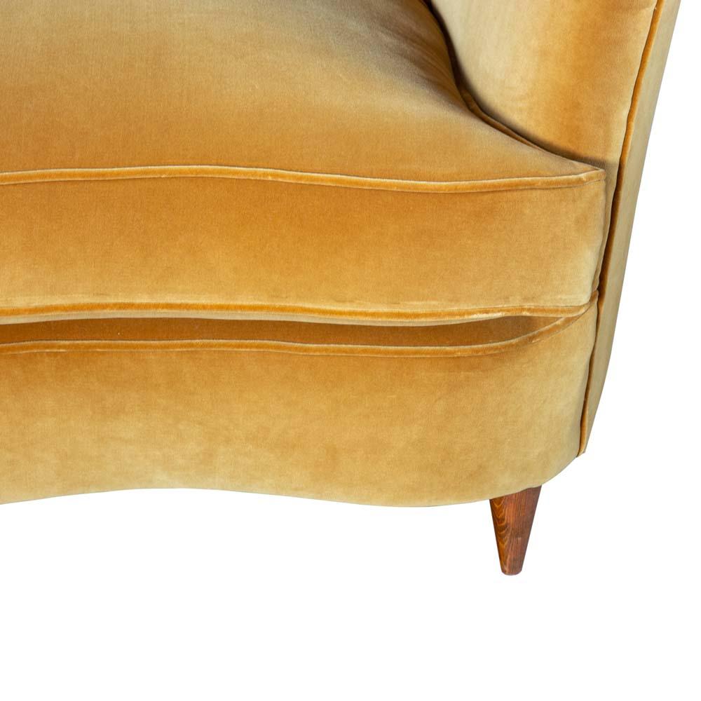 Pair of 1940s Gold Velvet Armchairs Designed by Gio Ponti for Casa Giardino 2
