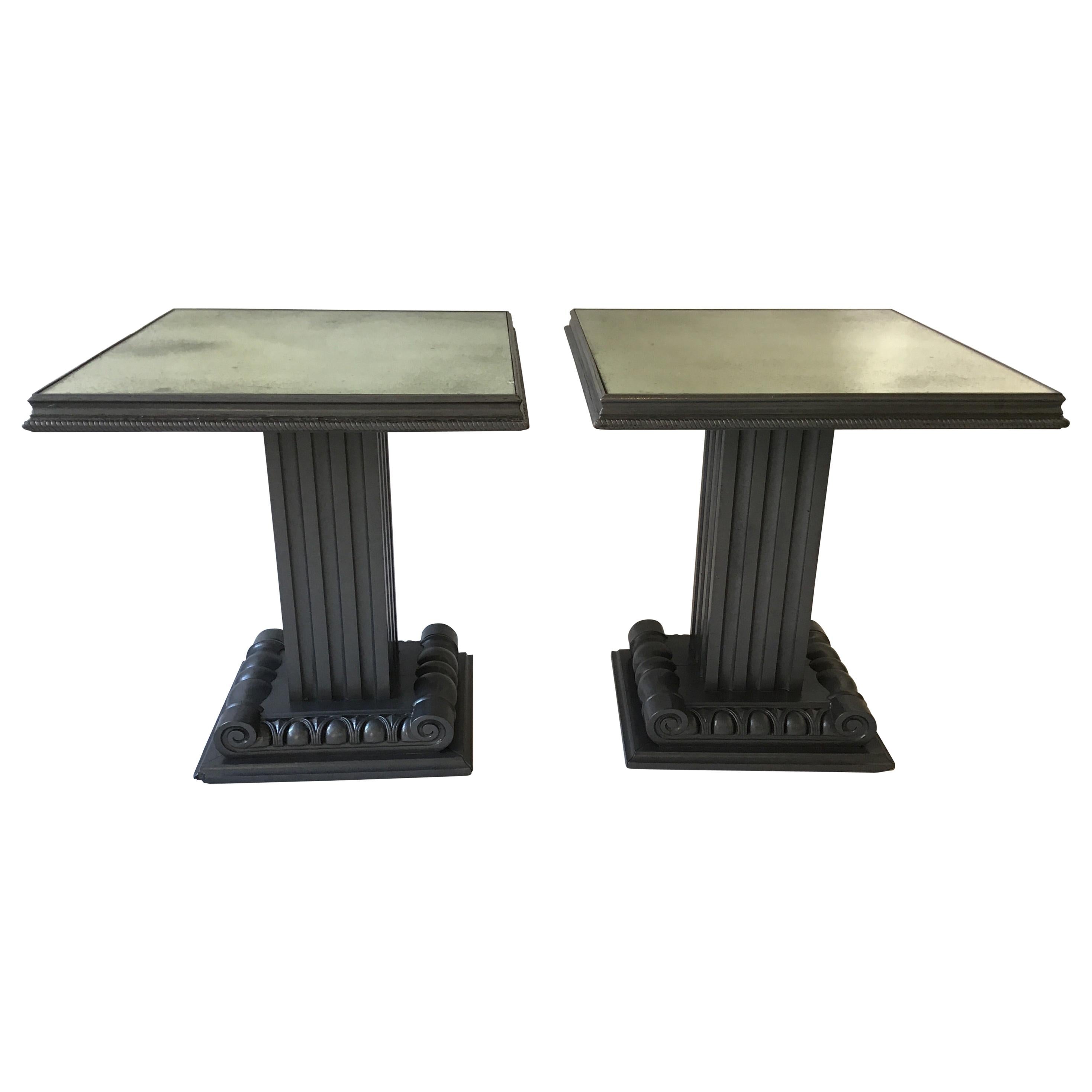 Pair of 1940s Grosfeld House Column Tables For Sale