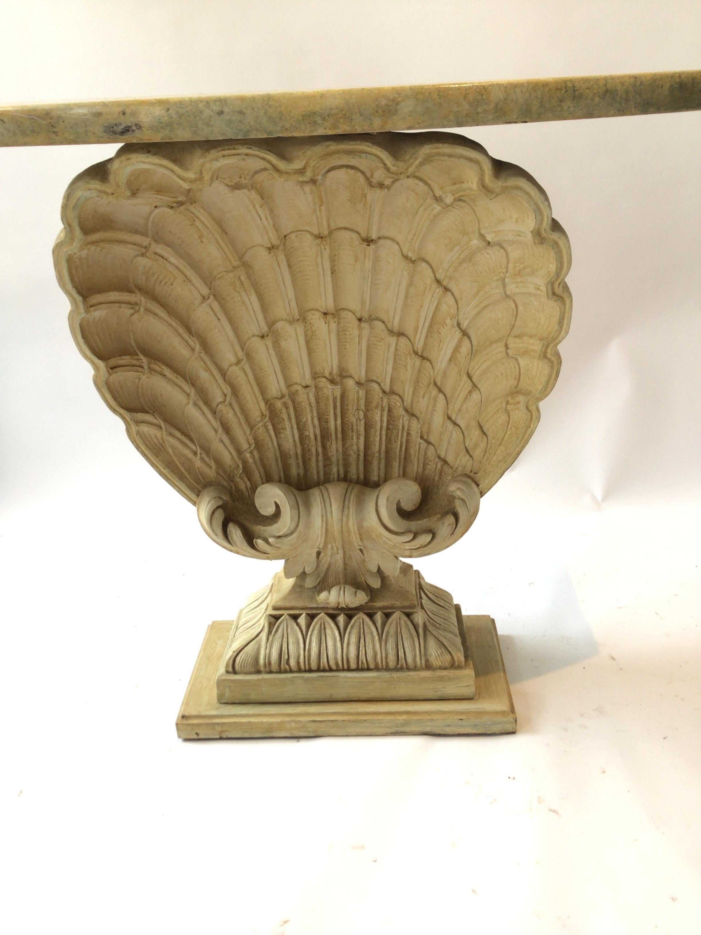 Pair of 1940s Grosfeld House Shell Consoles 5