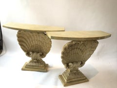 Pair of 1940s Grosfeld House Shell Consoles