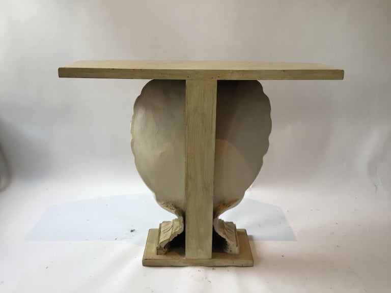 Pair of 1940s Grosfeld House Shell Consoles For Sale at 1stDibs