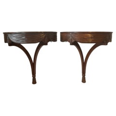 Pareja De Consolas De Pared Con Borlas Hollywood Regency De La Casa Grossfeld De 1940