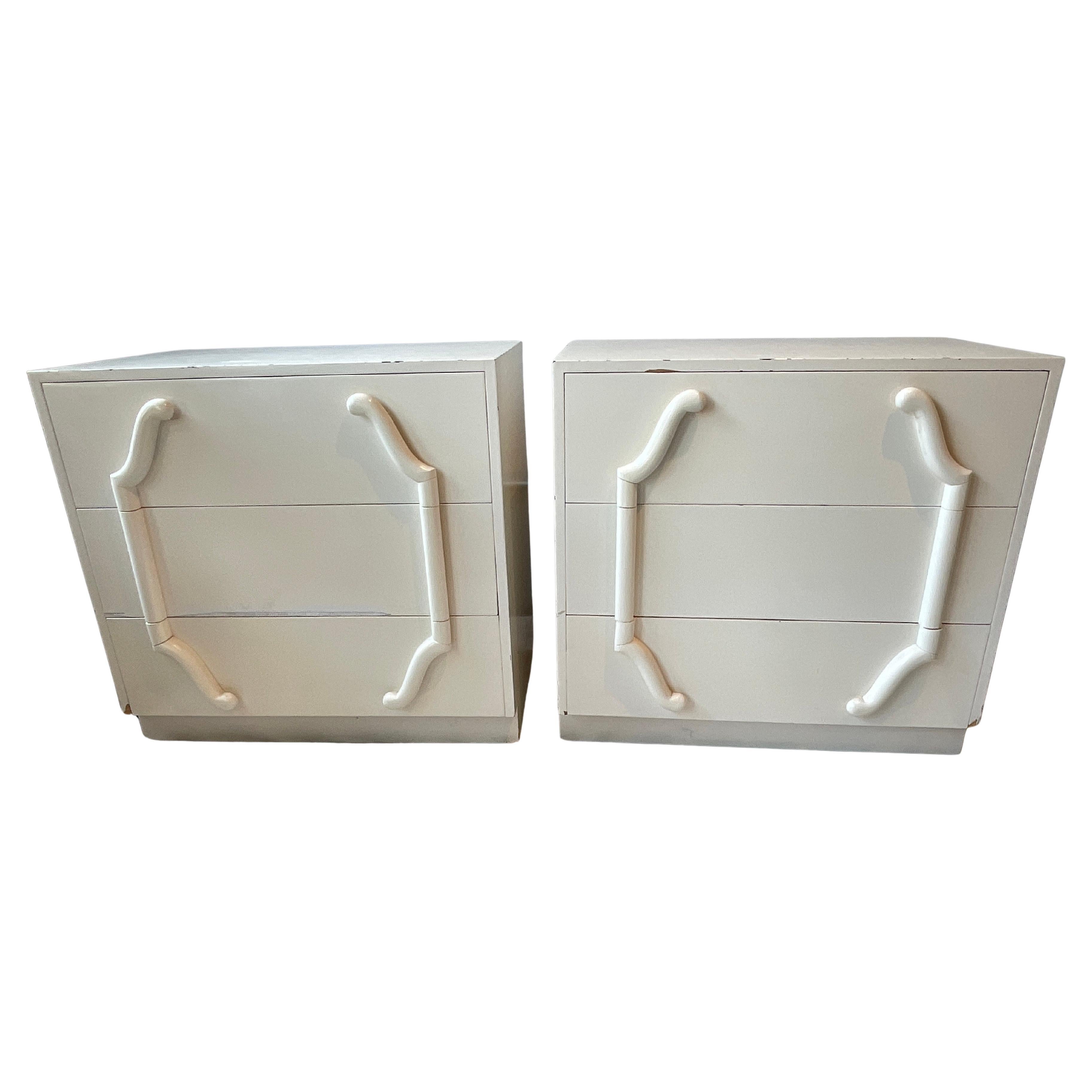 Pair Of 1940s Hollywood Regency Chests