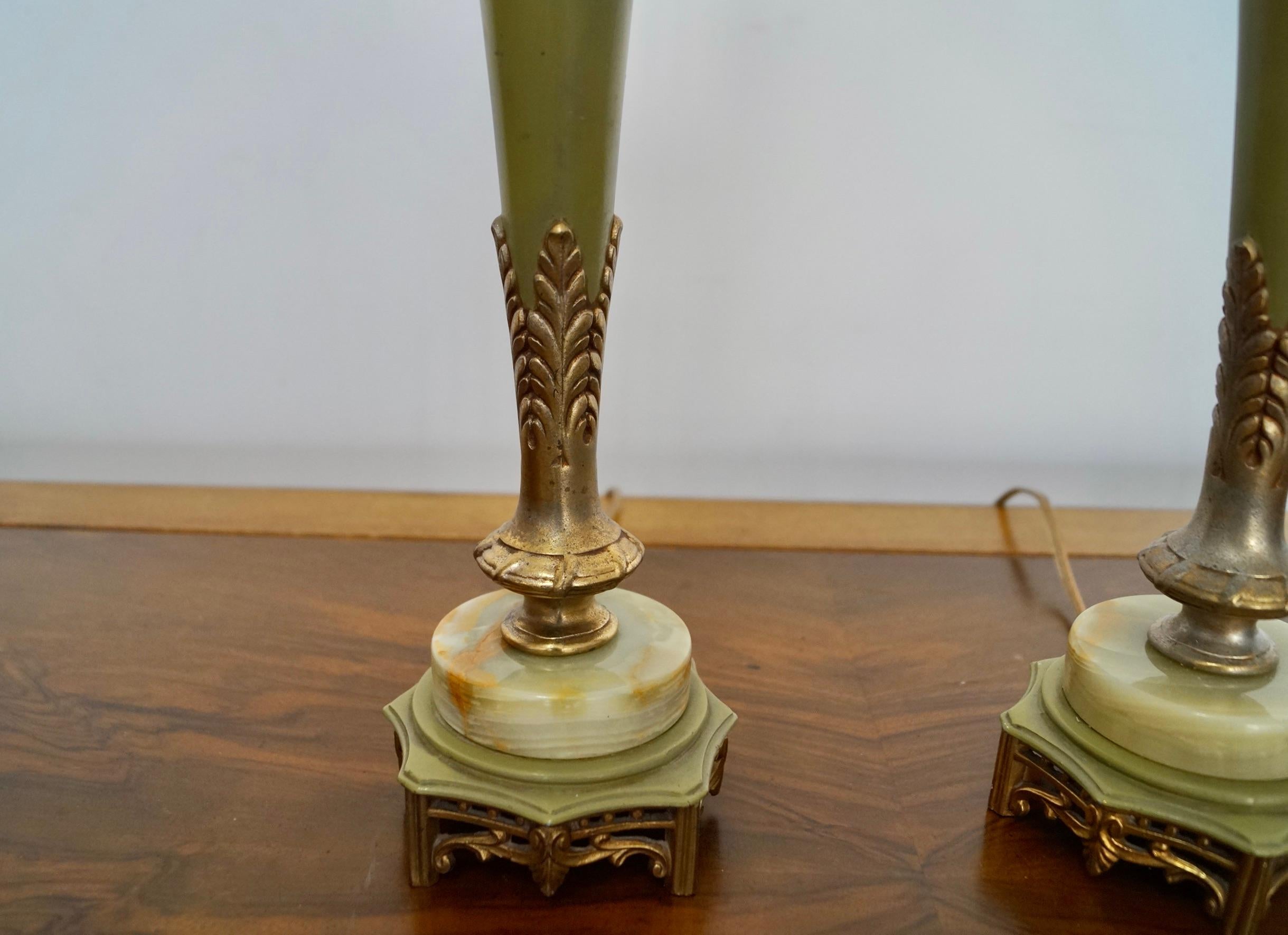 Pair of 1940's Hollywood Regency Rembrandt Table Lamps For Sale 6