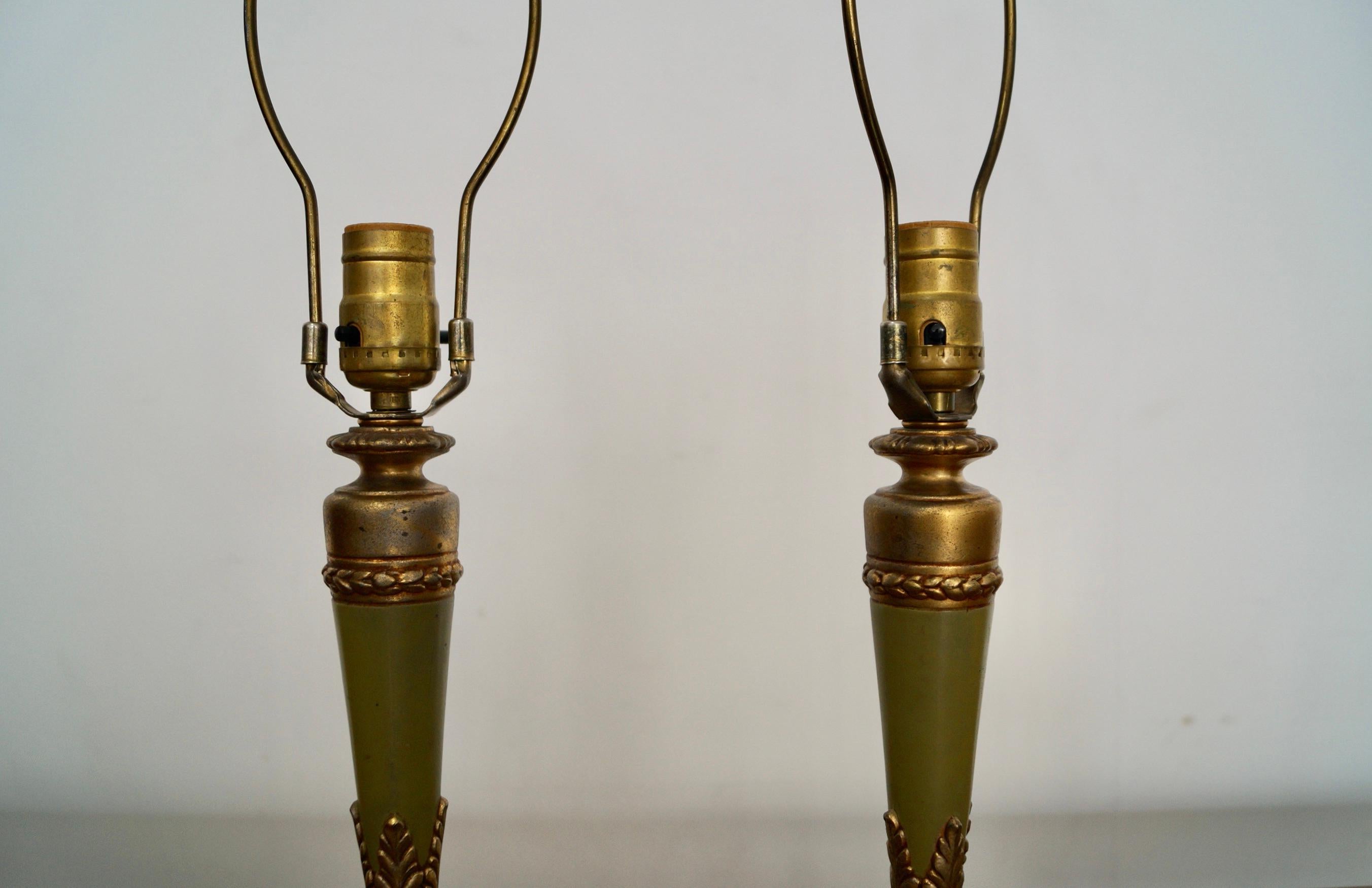 Pair of 1940's Hollywood Regency Rembrandt Table Lamps For Sale 6