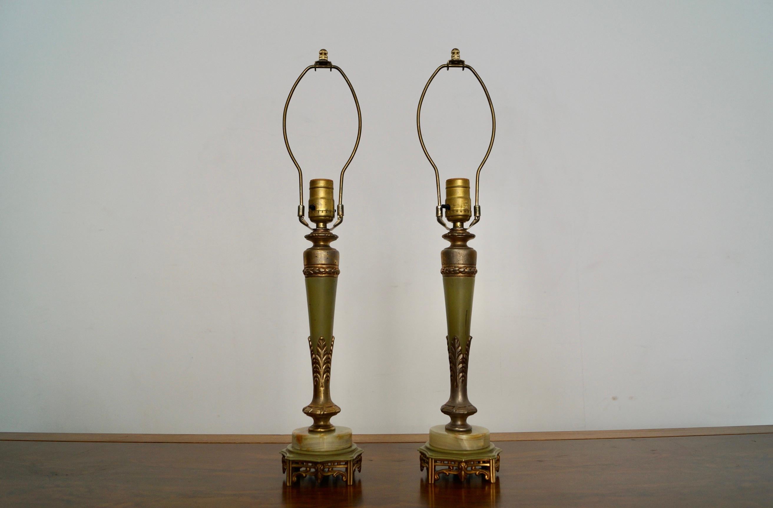 American Pair of 1940's Hollywood Regency Rembrandt Table Lamps For Sale