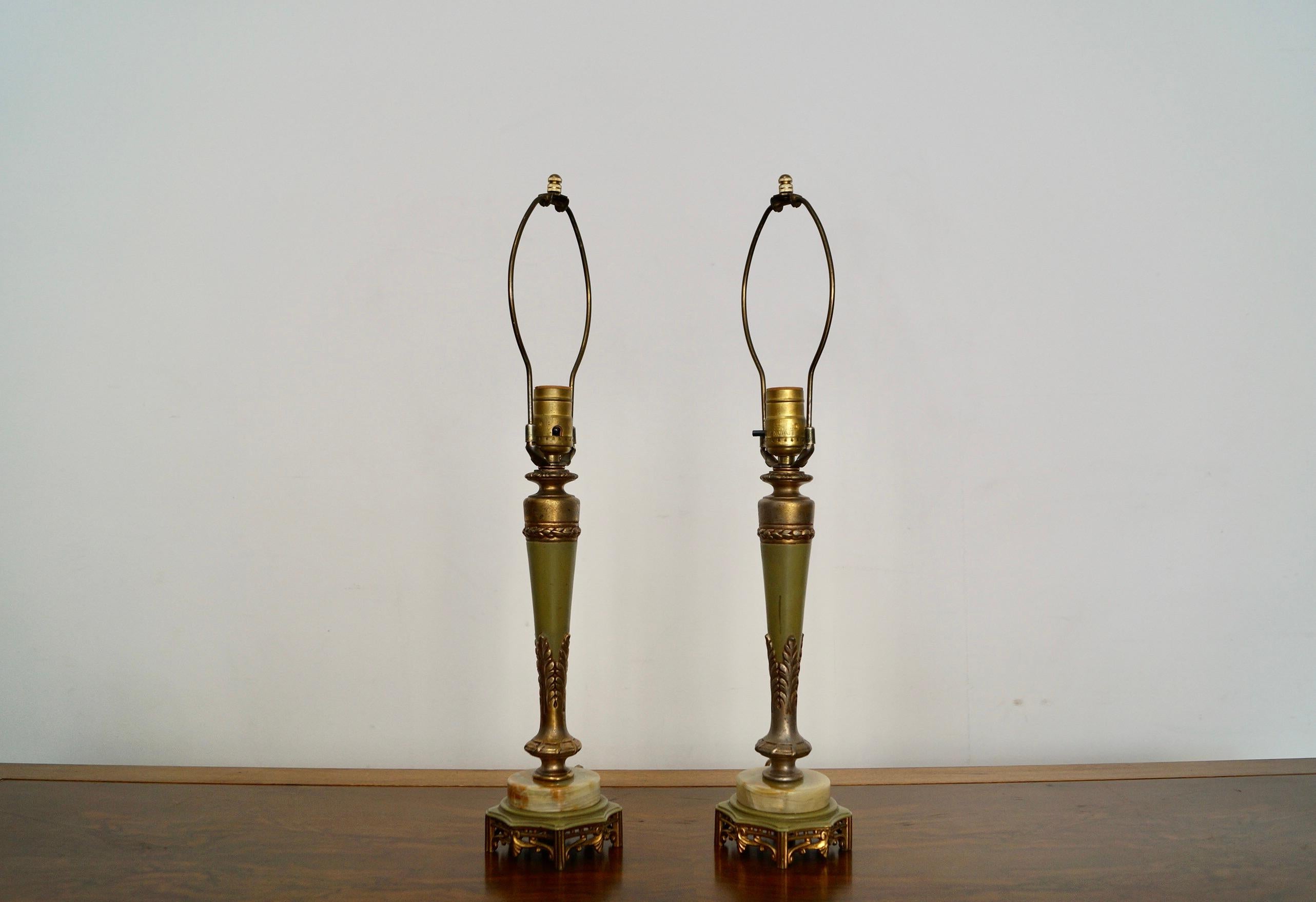 Mid-20th Century Pair of 1940's Hollywood Regency Rembrandt Table Lamps For Sale