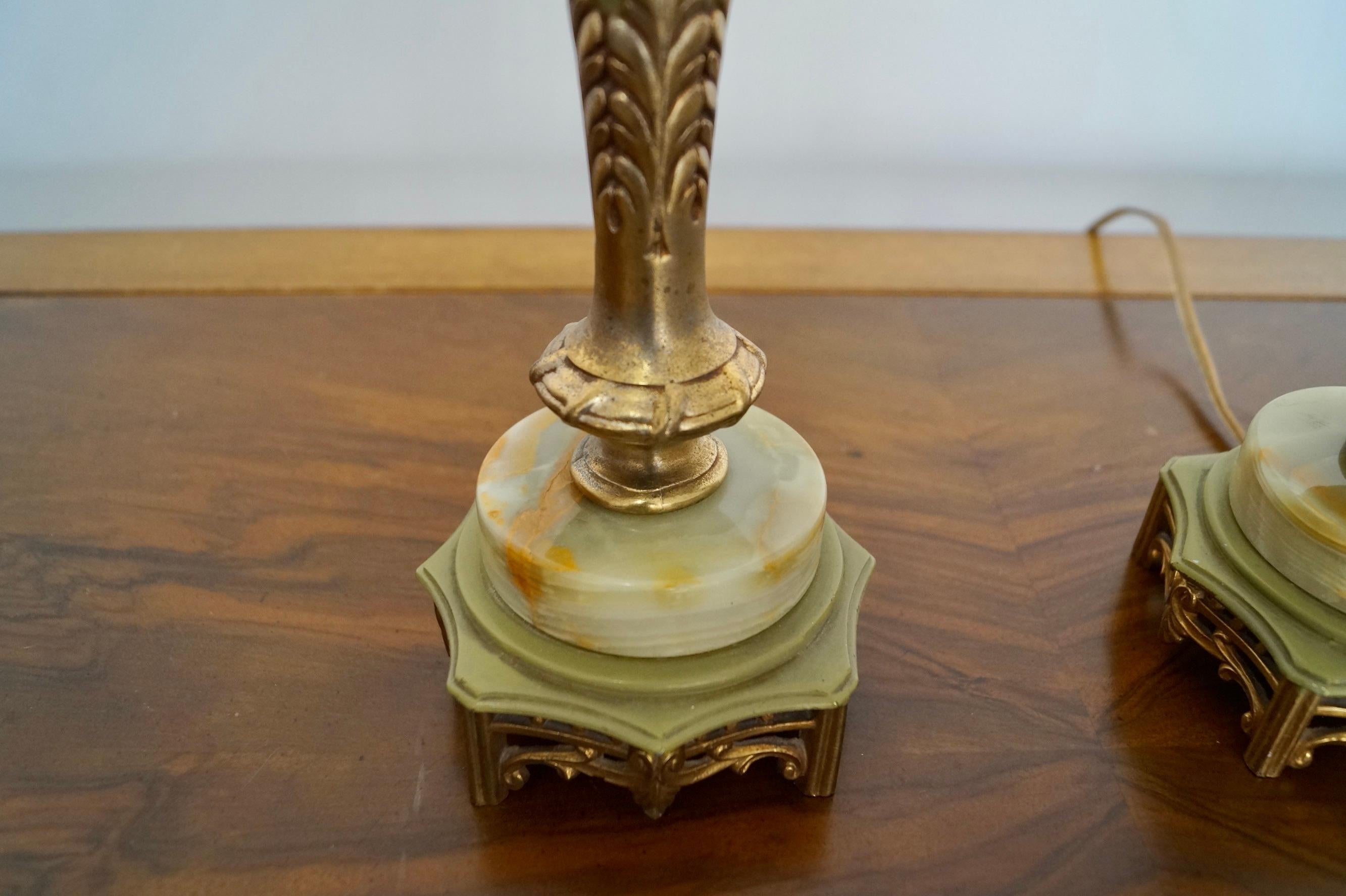 Pair of 1940's Hollywood Regency Rembrandt Table Lamps For Sale 3