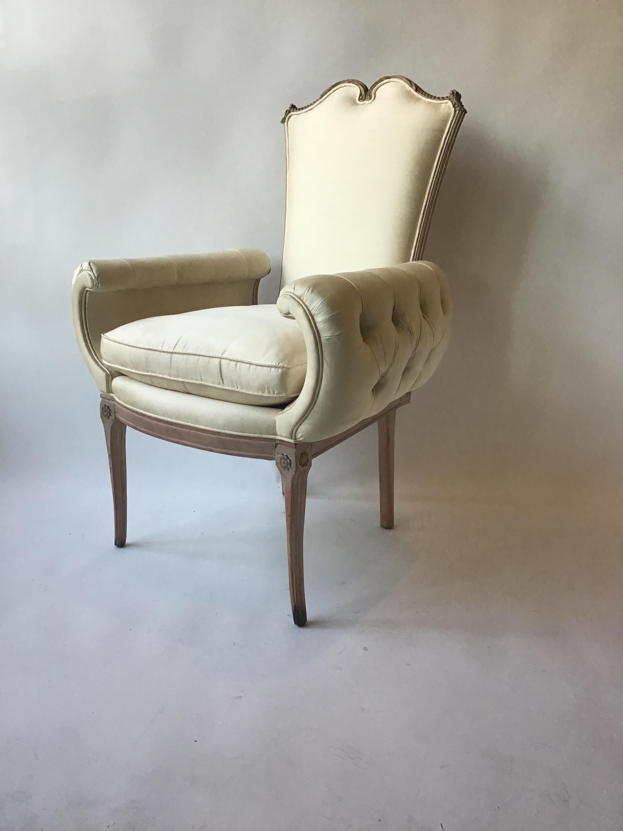 Mid-20th Century Pair of 1940s Hollywood Regency Wide Armchairs