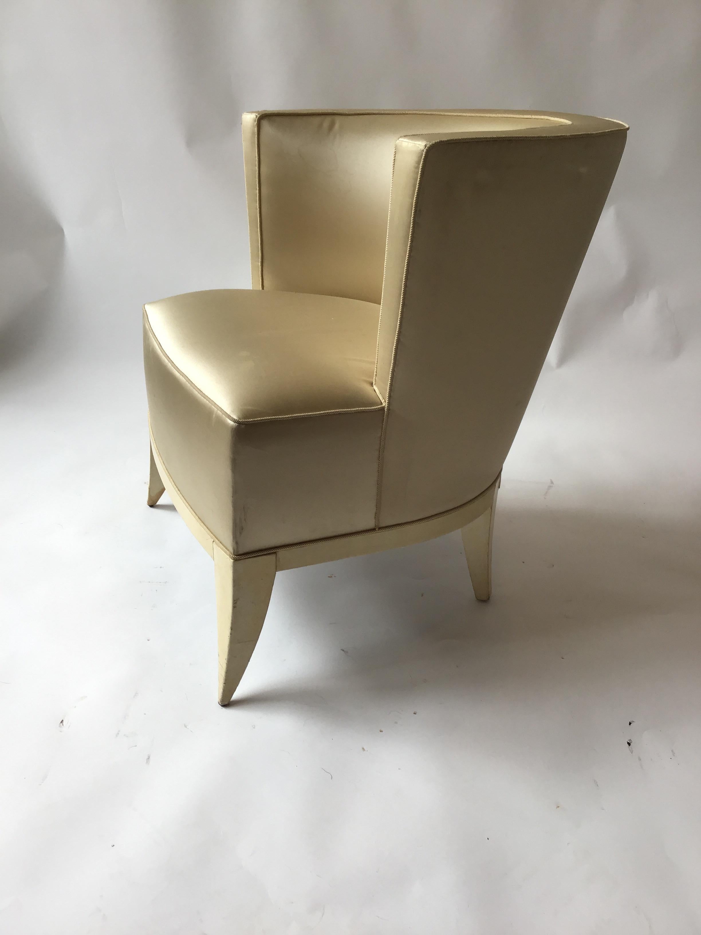 Pair of 1940s Hollywood Tub Chair In Fair Condition In Tarrytown, NY
