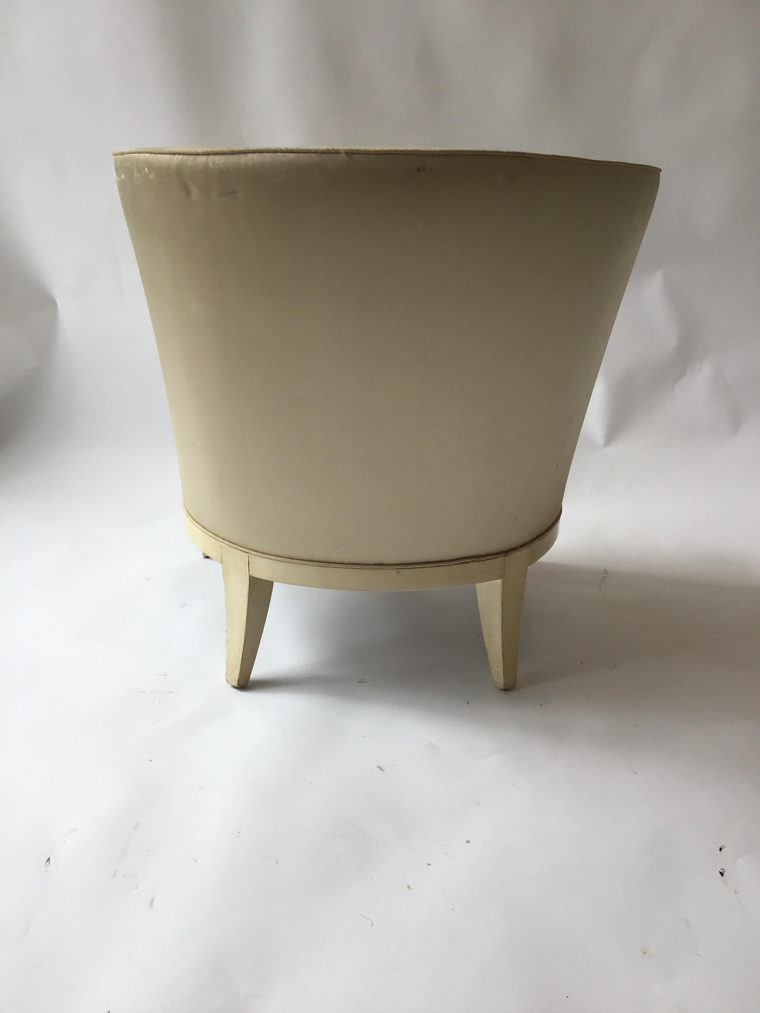 Upholstery Pair of 1940s Hollywood Tub Chair