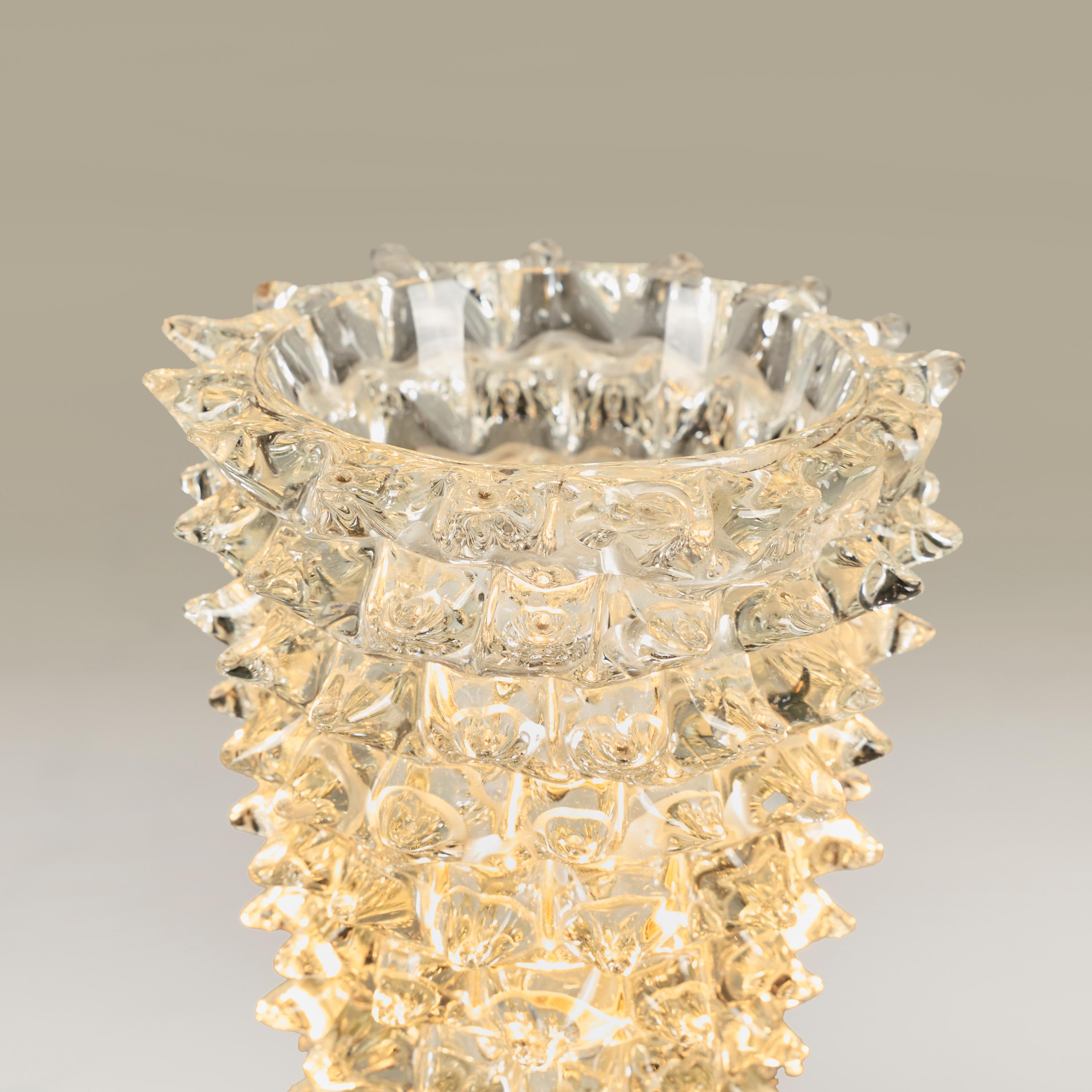 Pareja de lámparas de mesa Ercole Barovier Rostrato italianas de los años 40 Cristal de Murano en venta