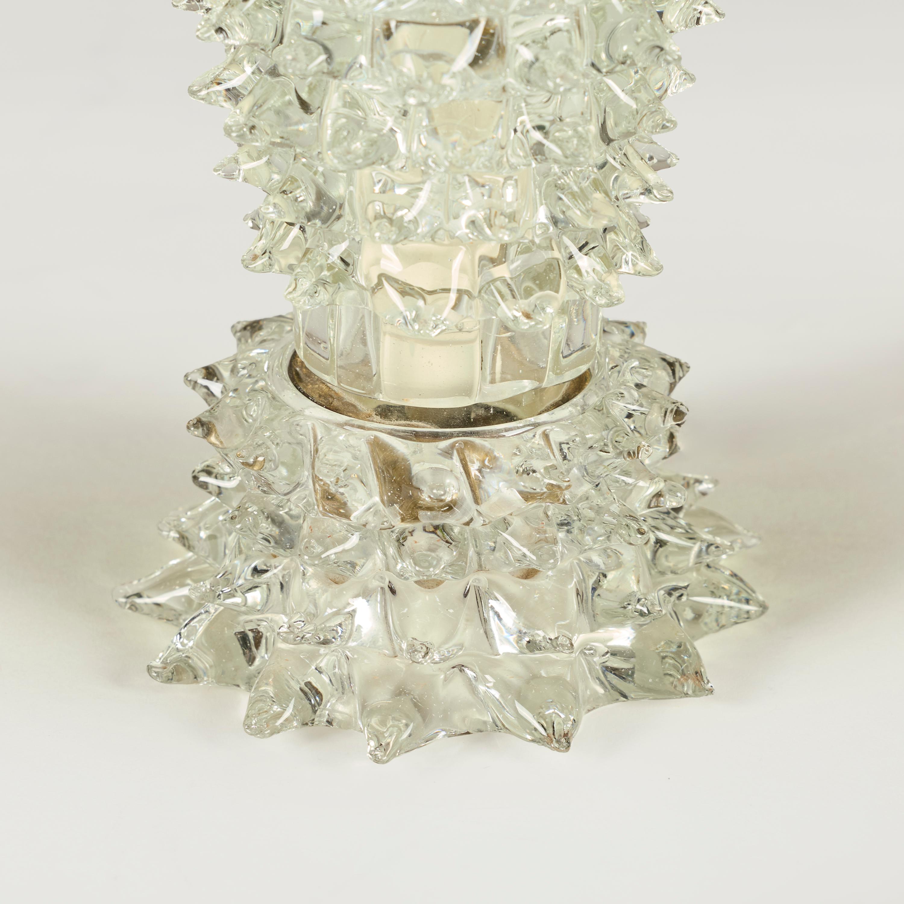 Pareja de lámparas de mesa Ercole Barovier Rostrato italianas de los años 40 en venta 3