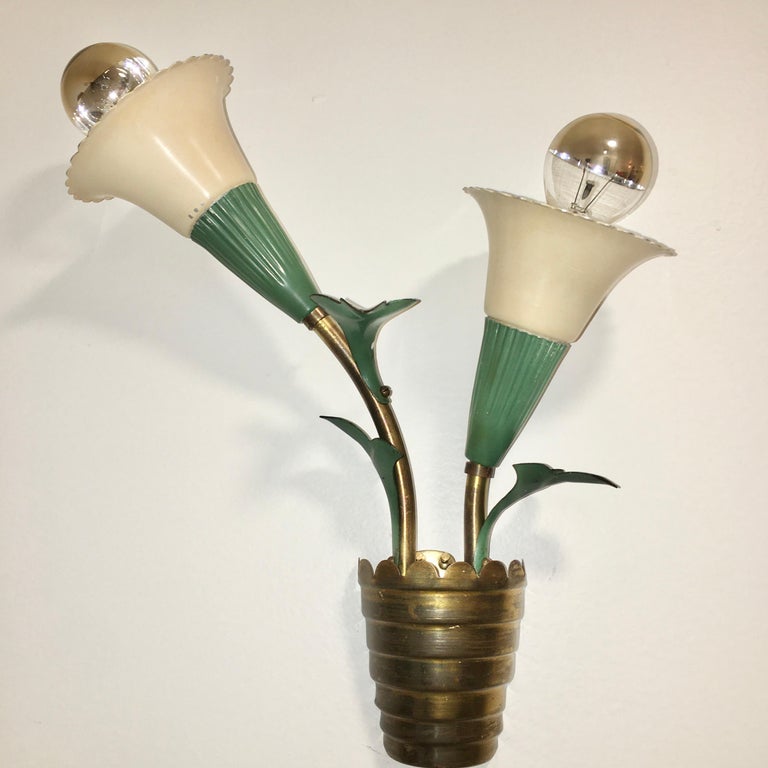 Pair of 1940s Italian 'Flower Pot' Wall Sconces at 1stDibs 1940s wall
