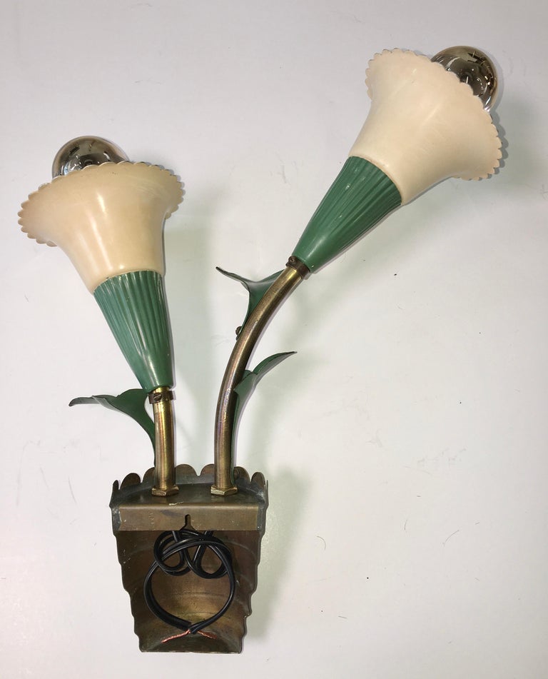 Pair of 1940s Italian 'Flower Pot' Wall Sconces at 1stDibs 1940s wall