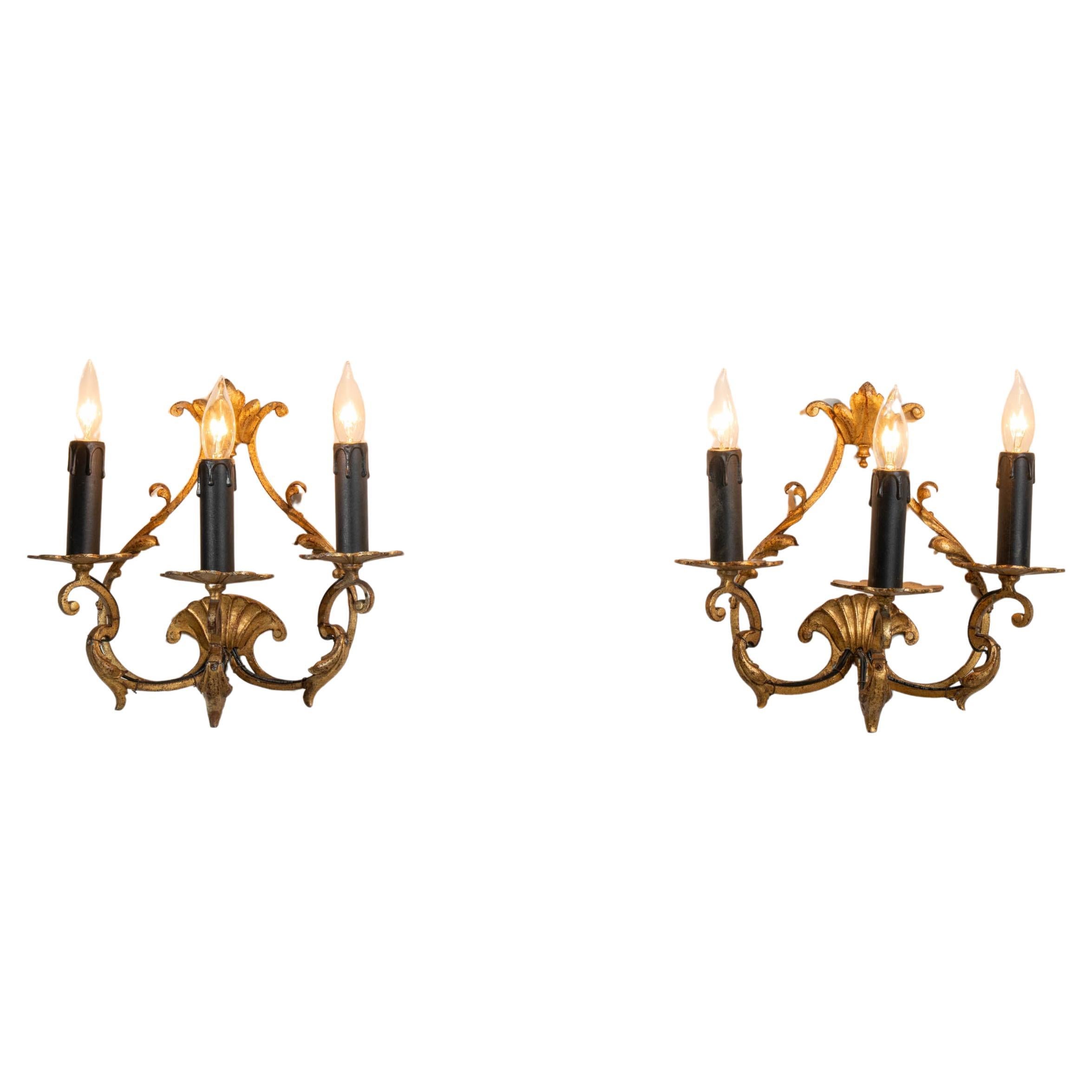Pair Of 1940s Italian Wall Sconces im Angebot