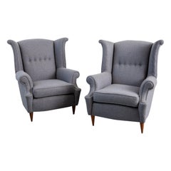 Pair of 1940s Italian Wingback Chairs
