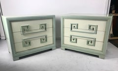 Pair of 1940s Kittinger Mandarin Greek Key Chests, Regency Modern