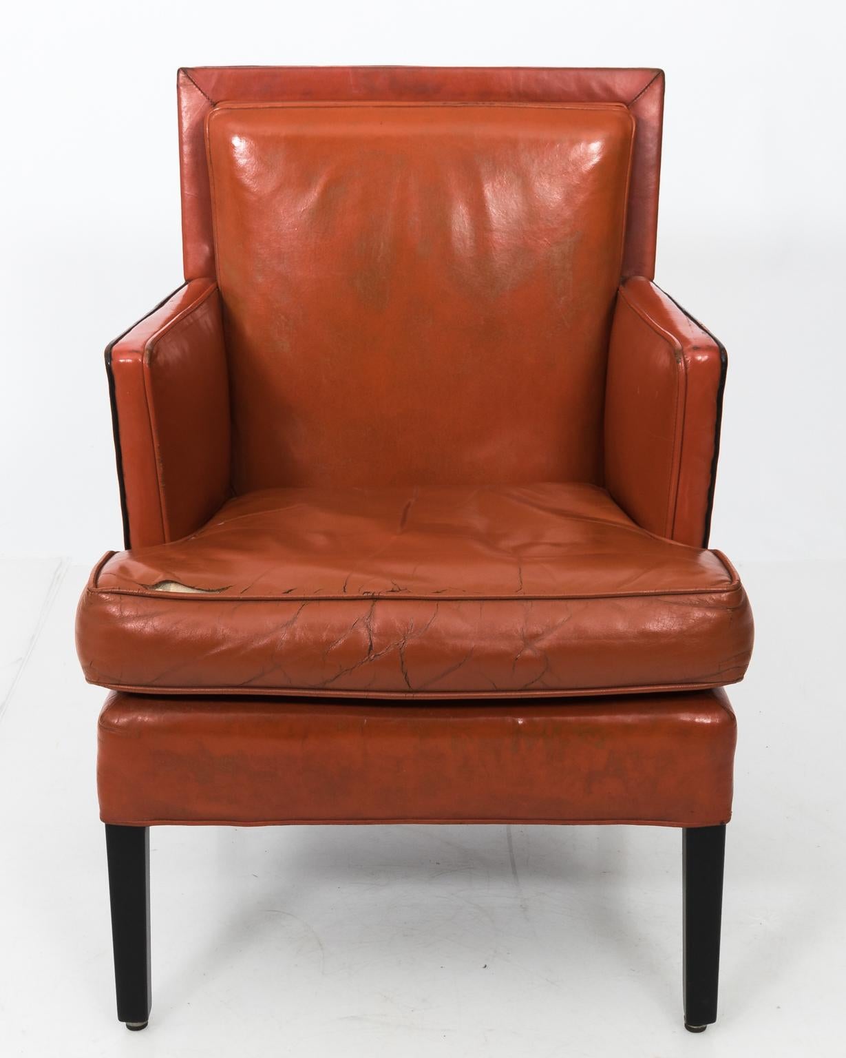 Pair of 1940s Leather Ocean Liner Armchairs For Sale 7