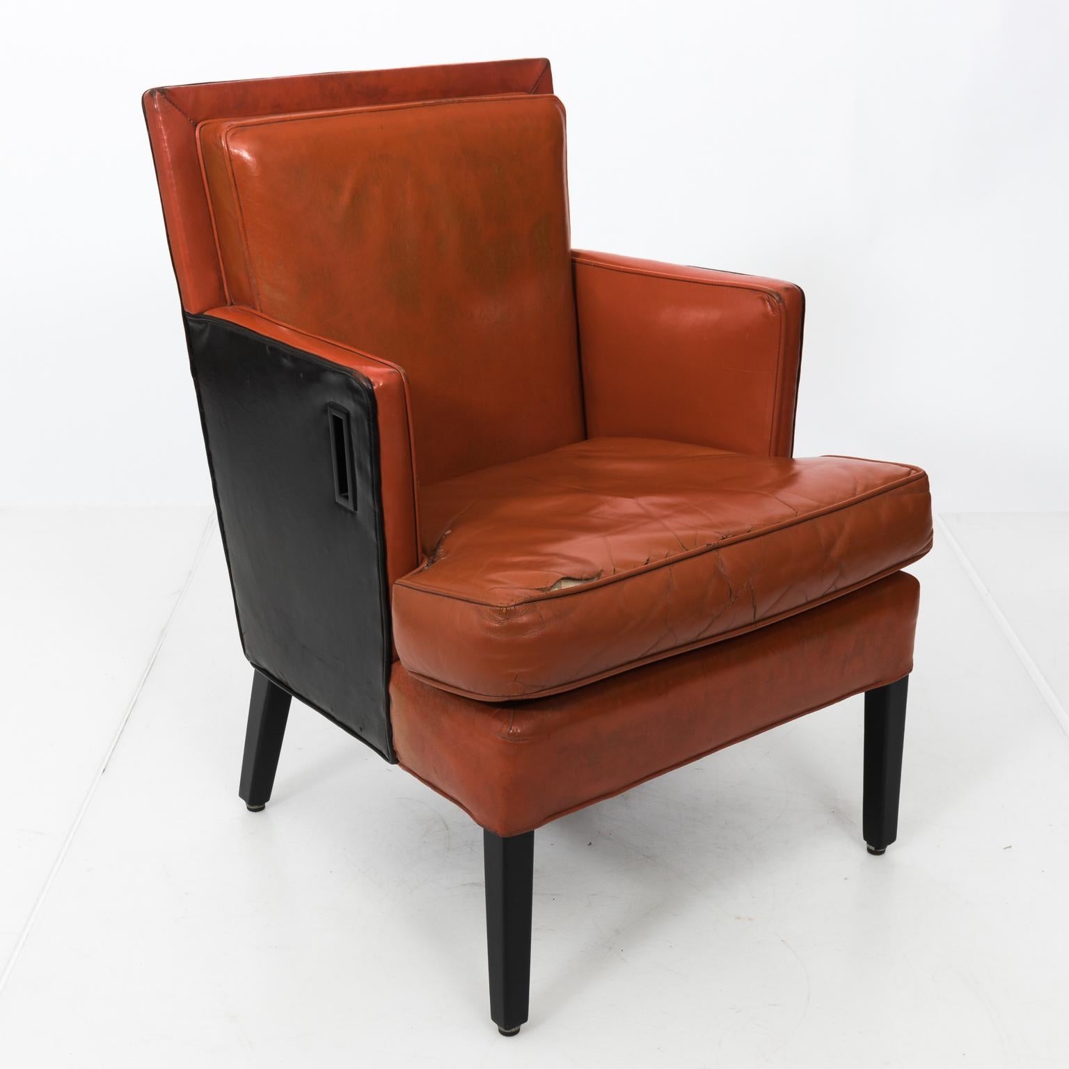 Pair of 1940s Leather Ocean Liner Armchairs For Sale 12