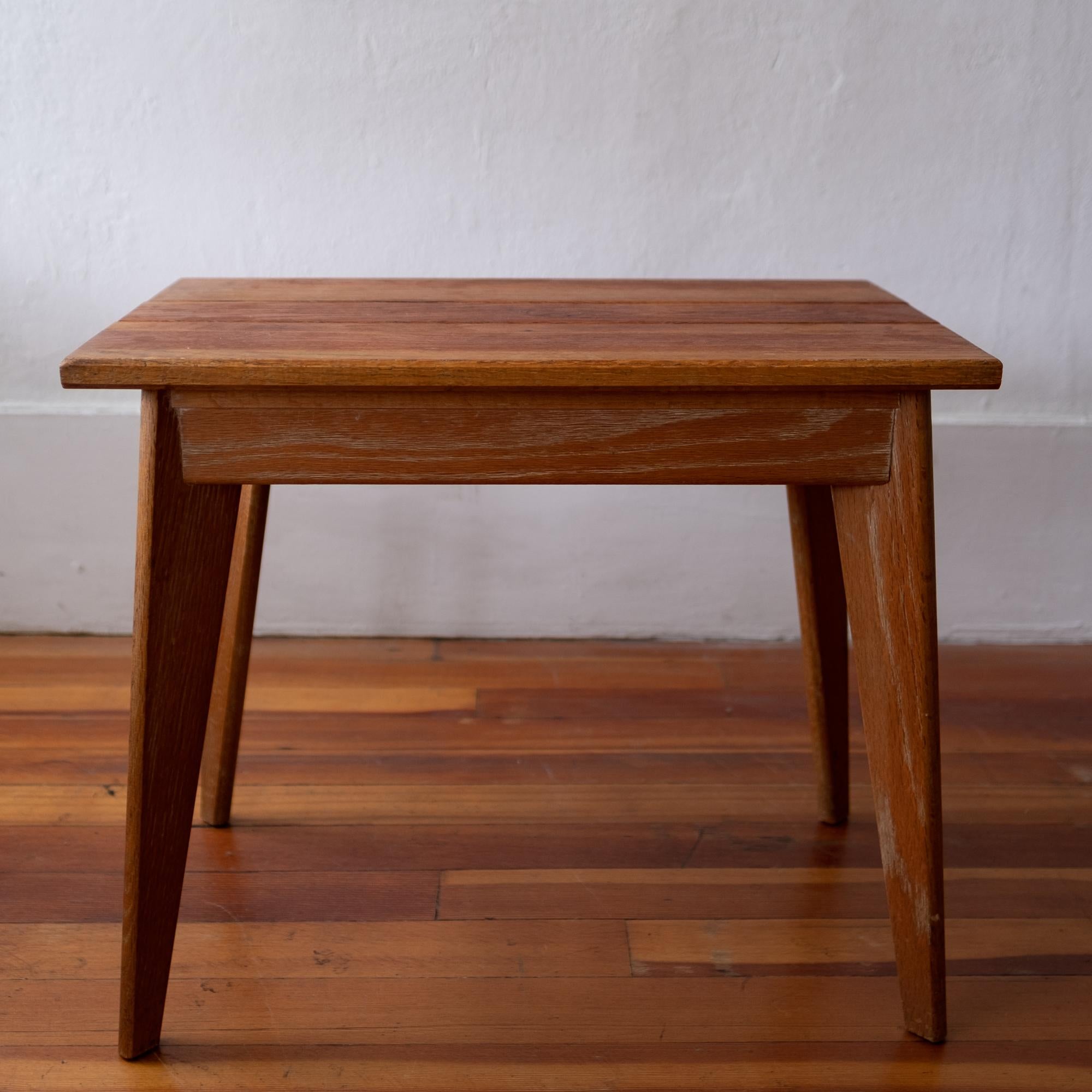 Mid Century Pair of 1940s Limed Oak Night Stands End Tables 1