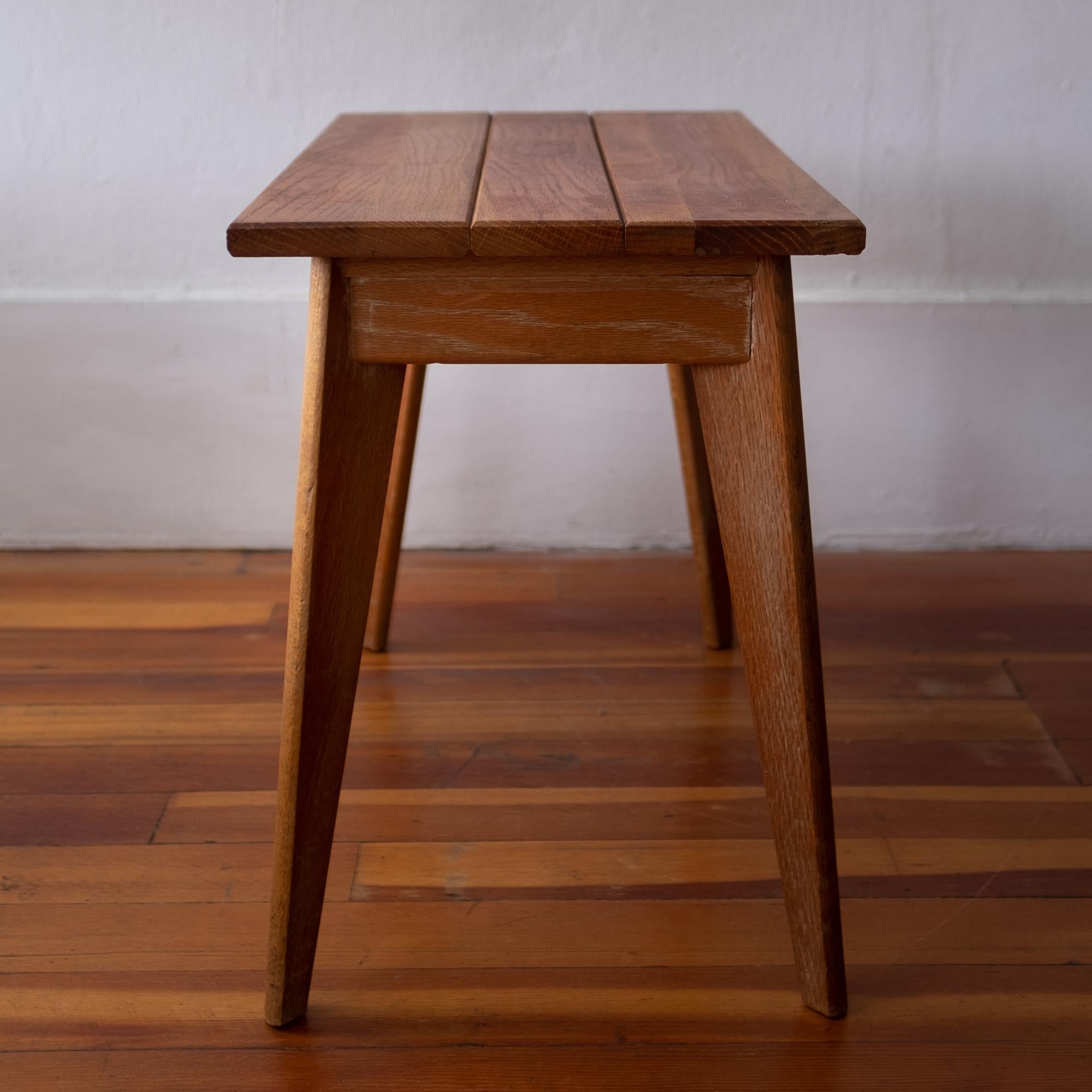 Mid Century Pair of 1940s Limed Oak Night Stands End Tables 2