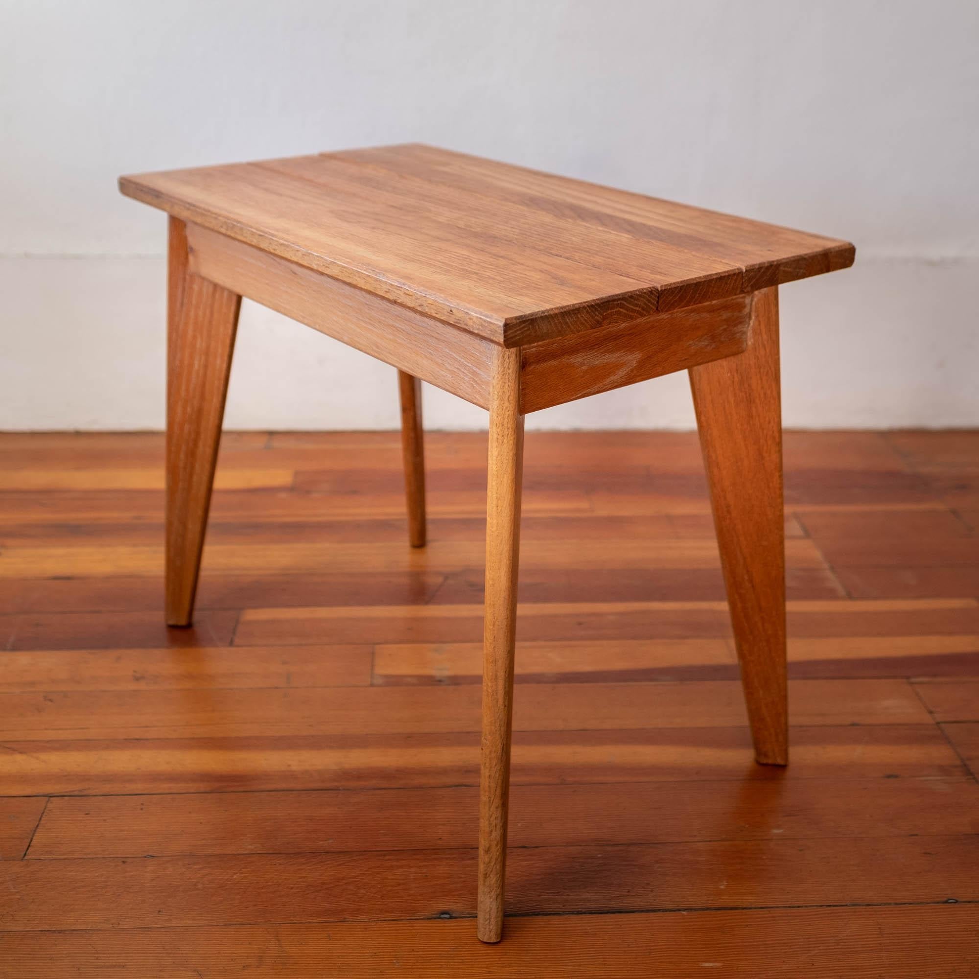 Mid-20th Century Pair of 1940s Limed Oak Side Tables For Sale