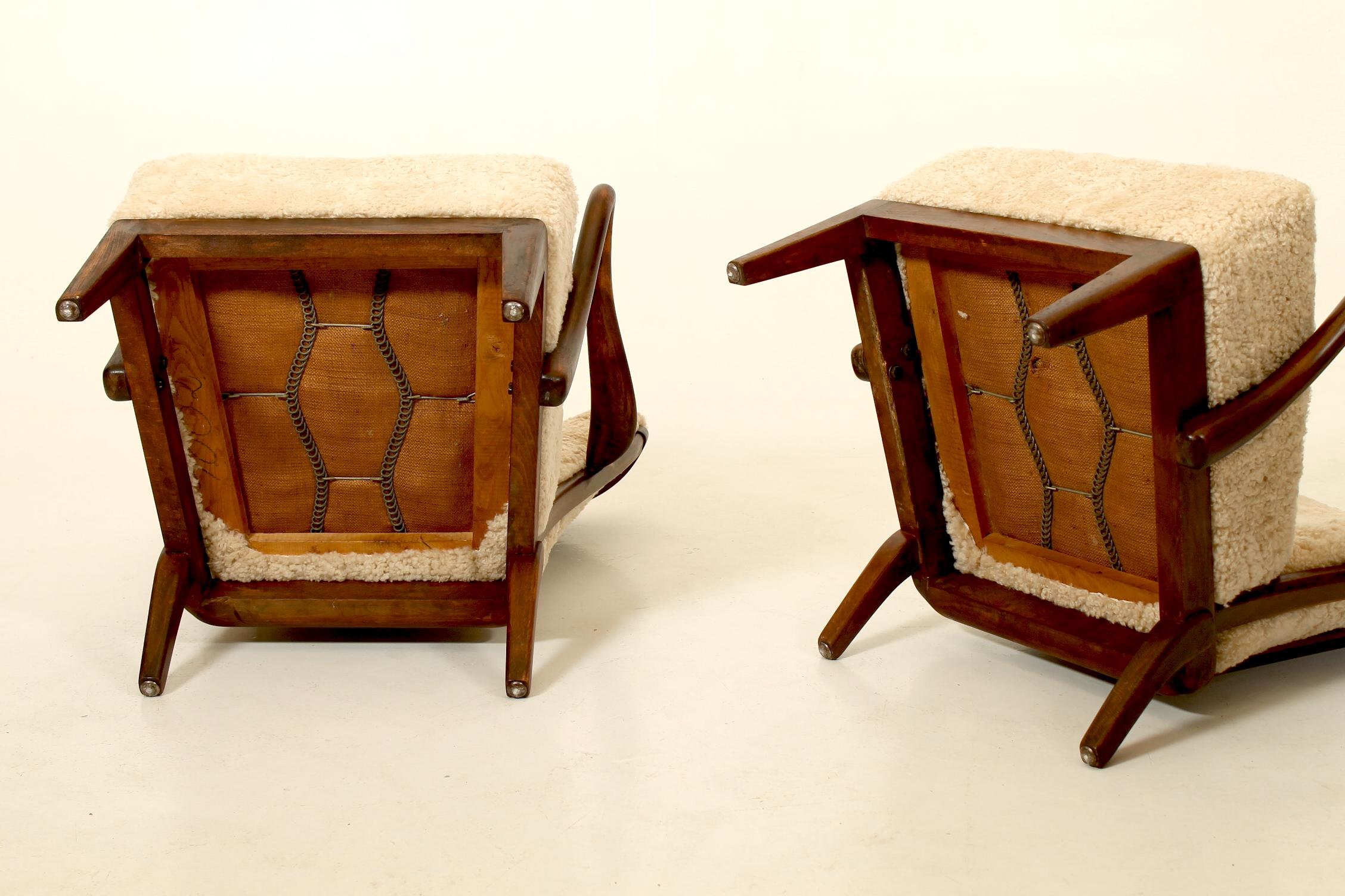 Pair of 1940s lounge chairs by Alfred Christensen, Denmark. 1