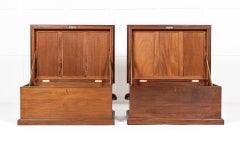 Pair of 1940s Mahogany Trunks